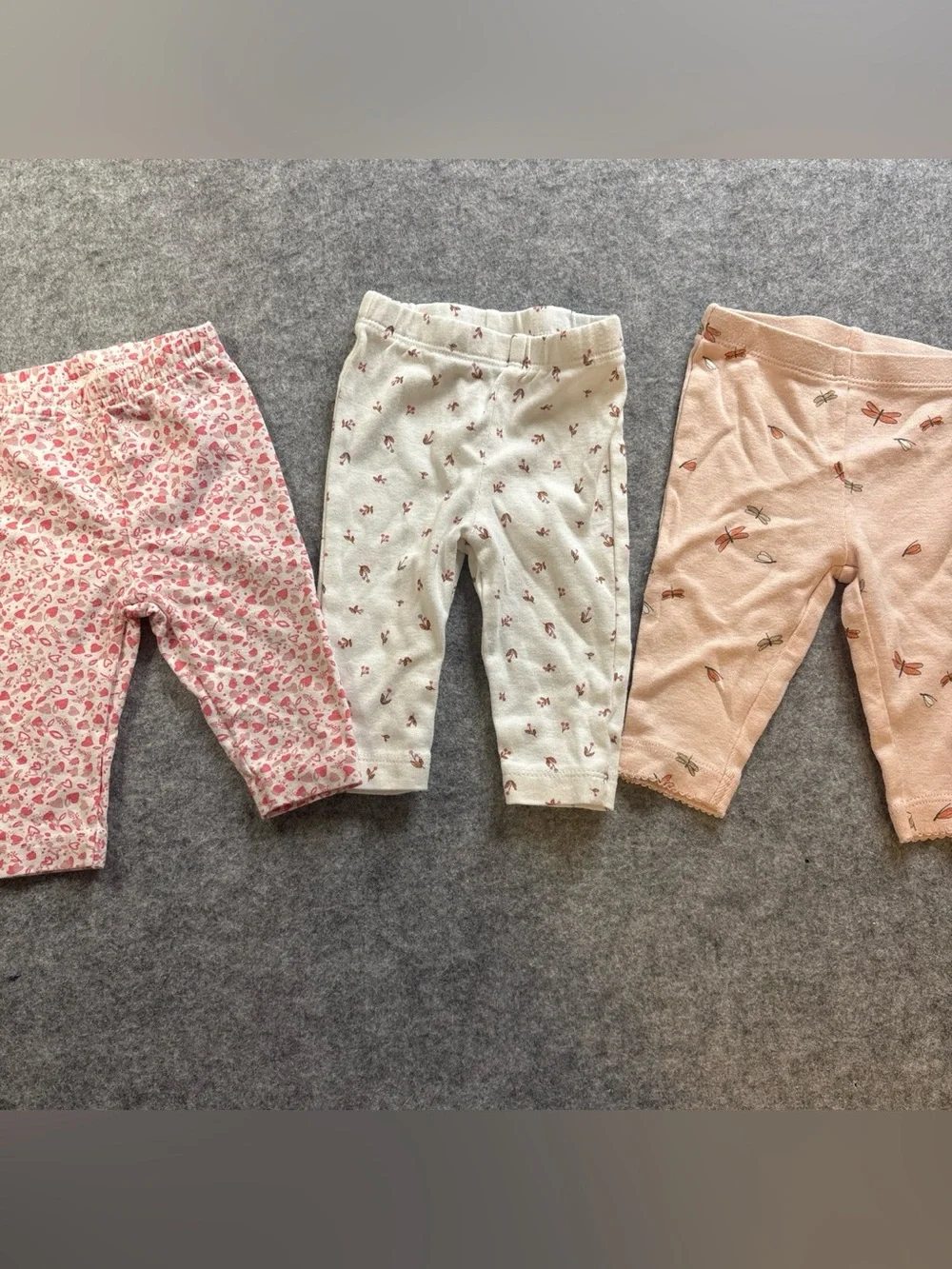 Carter's Peach Leggings with Yellow Butterfly Detail